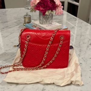 EUC Tory Burch Patent Red Fleming Bag